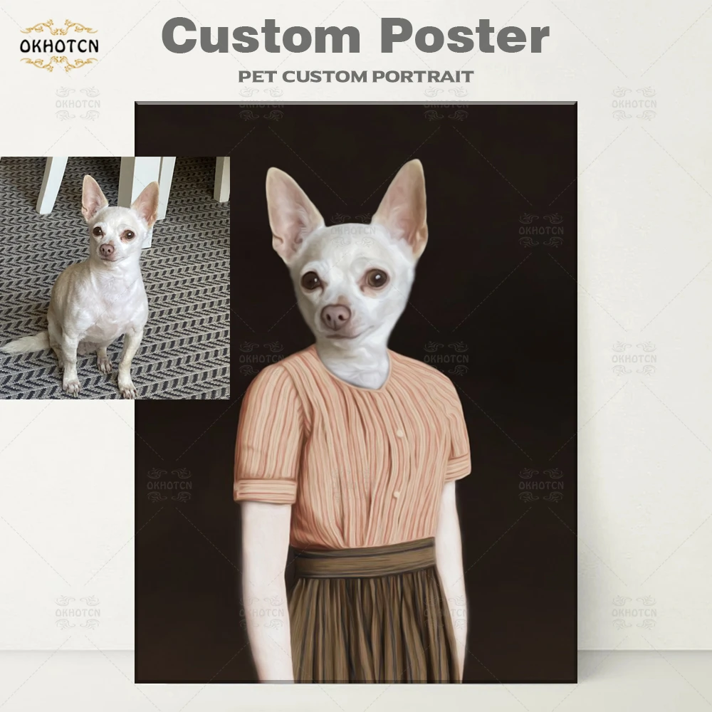 

Pet Custom Portrait Canvas Painting Custom Poster Vintage Wall Art Hd Print Picture Canvas Poster/framed Painting/metal Sign