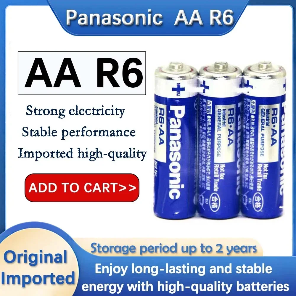 4PCS Panasonic 1.5V Alkaline Battery AA R6P R6 E91 UM3 Super Heavy Duty Primary Batteries