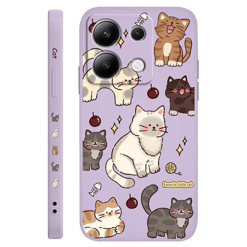 Adorable Cat Liquid Silicone Phone Case Cover