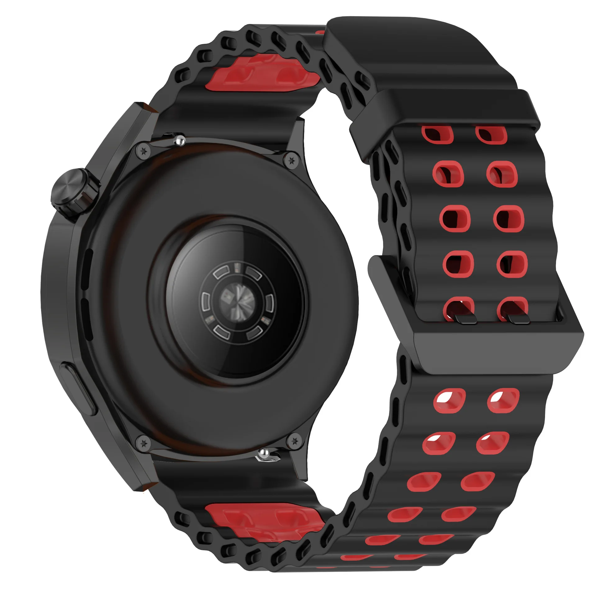 Two-Tone Breathable 22mm Silicone Marine Watch Strap