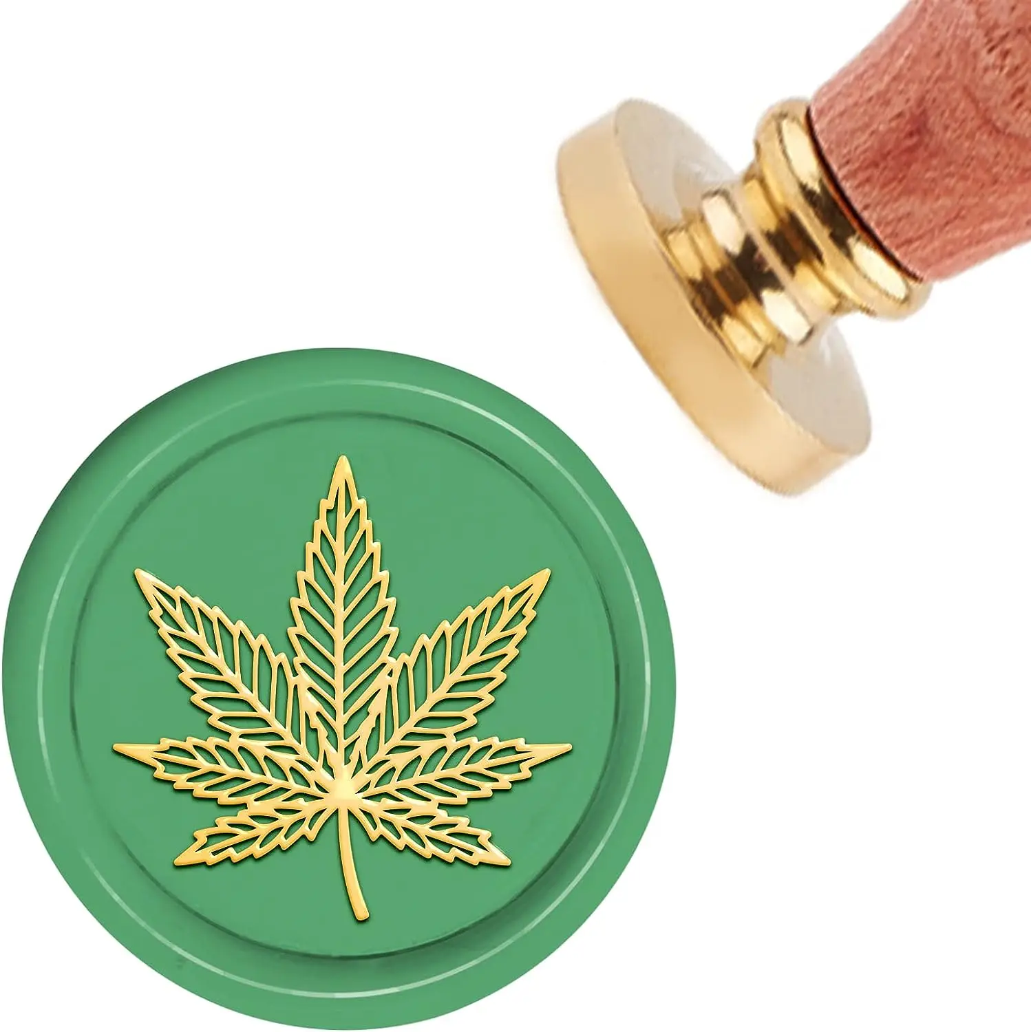 

1PC Wax Seal Stamp Maple Leaf Vintage Botanical Sealing Wax Stamps Leaves 30mm Removable Brass Head Sealing Stamp with Handle