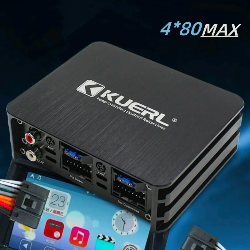 فئة AB 4 قناة سيارة DSP مكبر للصوت RMS 4*60 واط نظام الصوت للسيارات مخصص أندرويد نظام شاشة كبيرة مكبر للصوت