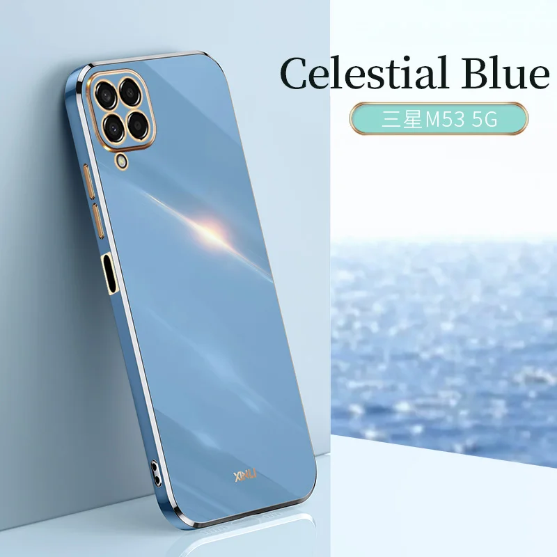 Tobebest Square Plating Silicone Full-Body Protection Case with Ring - Soft Back Cover