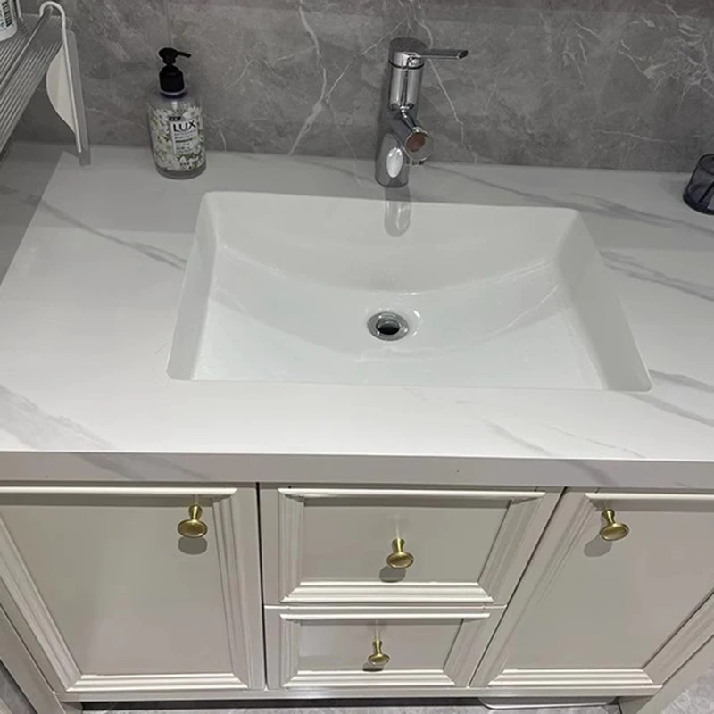 French American Bathroom Cabinet Wood Light Luxury Oak Shelves Storage Organizer Vanity Unit Gabinete Banheiro Bathroom Cabinet