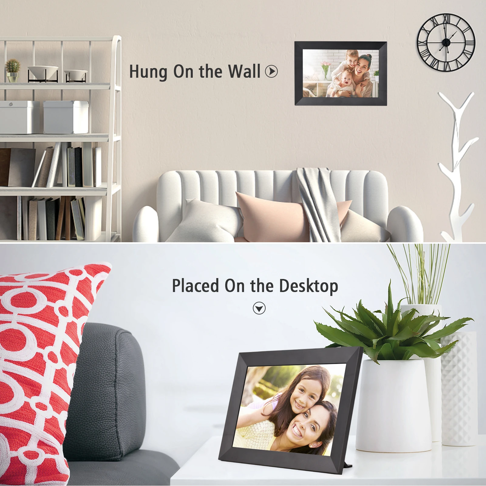 8 Inch Digital Photo Frame LED HD Ultra-Thin Electronic Photo Album USB IPS Alarm Clock Video Picture Player Full Function