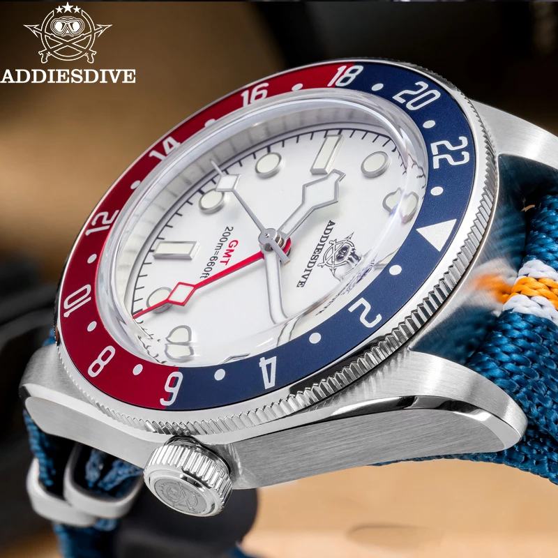 ADDIESDIVE 腕時計 GMTクォーツ 39mm ADDIESDIVE GMT Watches Men's Luxury Quartz Watch 39MM