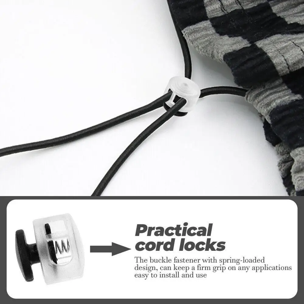 50개 색상별 스위치 액세서리 로프 잠금 탄성 로프 미끄럼 방지 버클 스프링 버클 프레스 버튼 로프 클램프 신발끈 버클