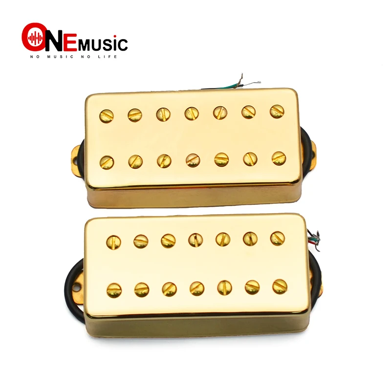 Gold/chrome 7 String Guitar Humbucker Pickup Dual In Line Slotted Screw