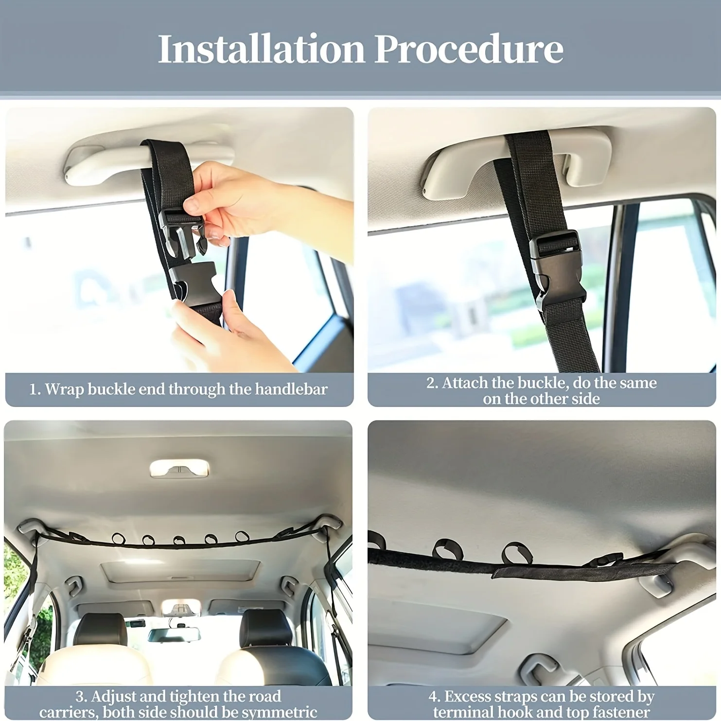 QWORK® 2 Cinghie Porta Canne Da Pesca Per Auto, SUV, Camper E Furgoni - 3