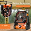 USB Portable Rechargeable Adjustable Speed Lantern Camping Fan With Led Lights For Tent 7800mAh Battery Operated Powered 4