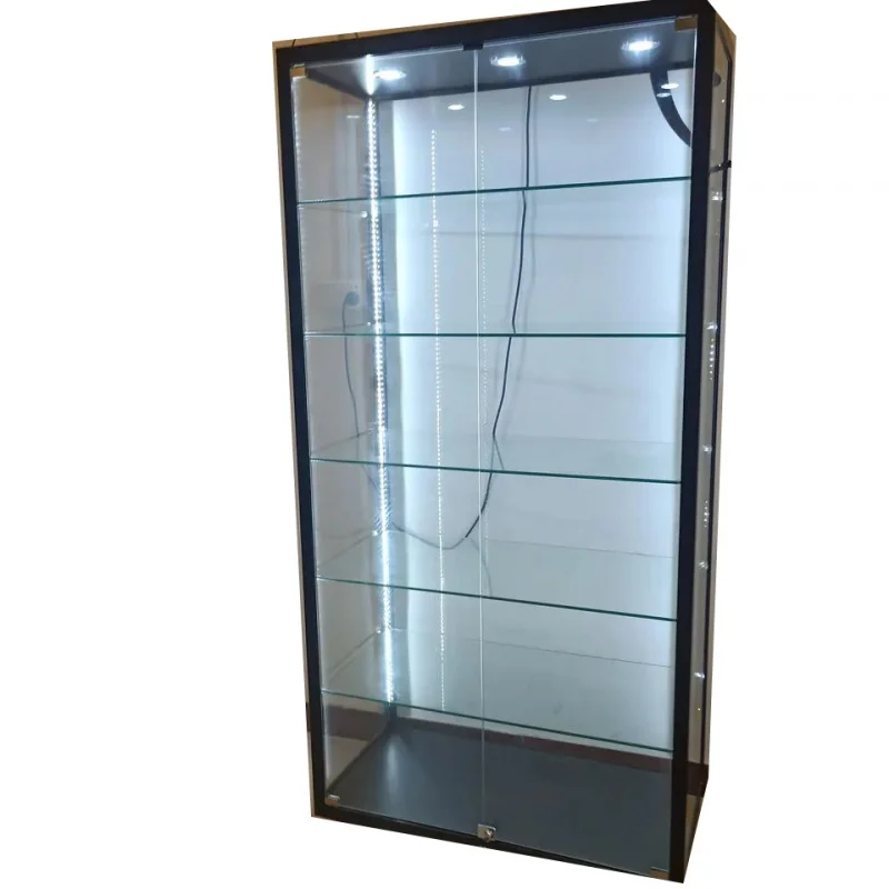 

custom.Full led toy display cabinet aluminium alloy showcase with spot light