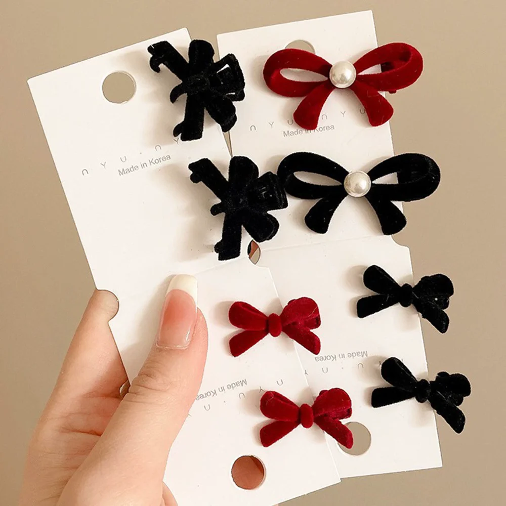 2pcs./set Red Hair Clip For Women Korean Side Clip Sweet Bangs Clip Girls Simple Fashion Hairpin Valentine's Day Gift Headwear