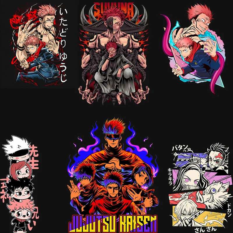 

Jujutsu Kaisen Anime Patches Heat Transfers for Clothes Iron on Transfers Clothing Patch on Clothes DIY T-shirt Hoodie Accessory
