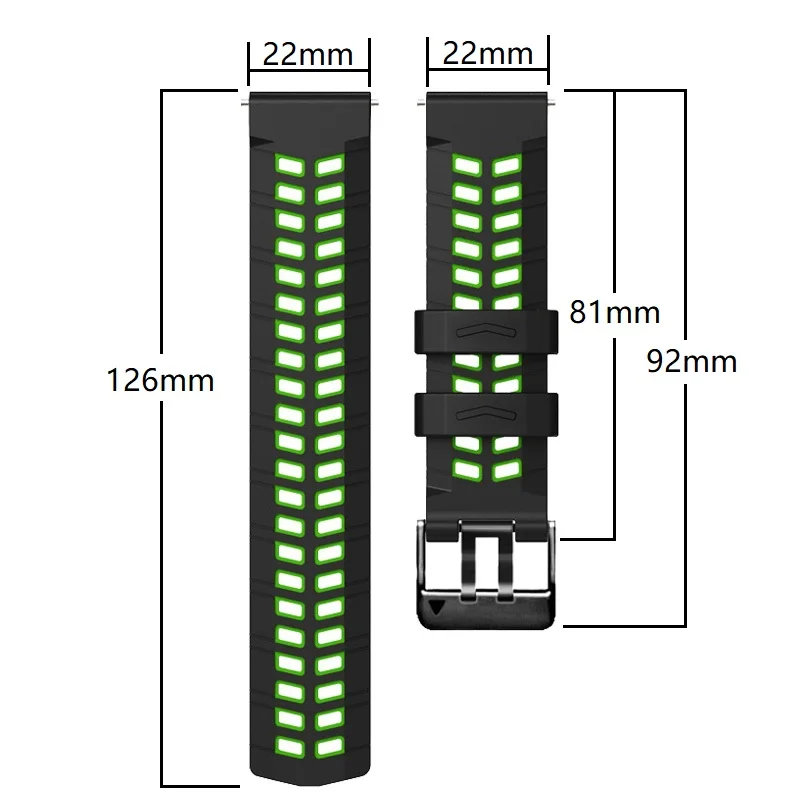 Versatile 22mm Silicone Watch Strap - Premium Replacement Wristband Bracelet
