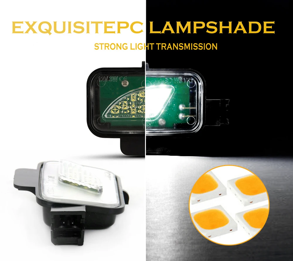 pçs branco led sob espelho lateral luz poça lâmpadas para volkswagen vw passat variante alltrack arteon