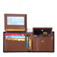 Genuine Cowhide Leather Men Short Wallet RFID Blocking Card Holder Coin Pocket Purse Best Gift for Boyfriend Husband Father 2
