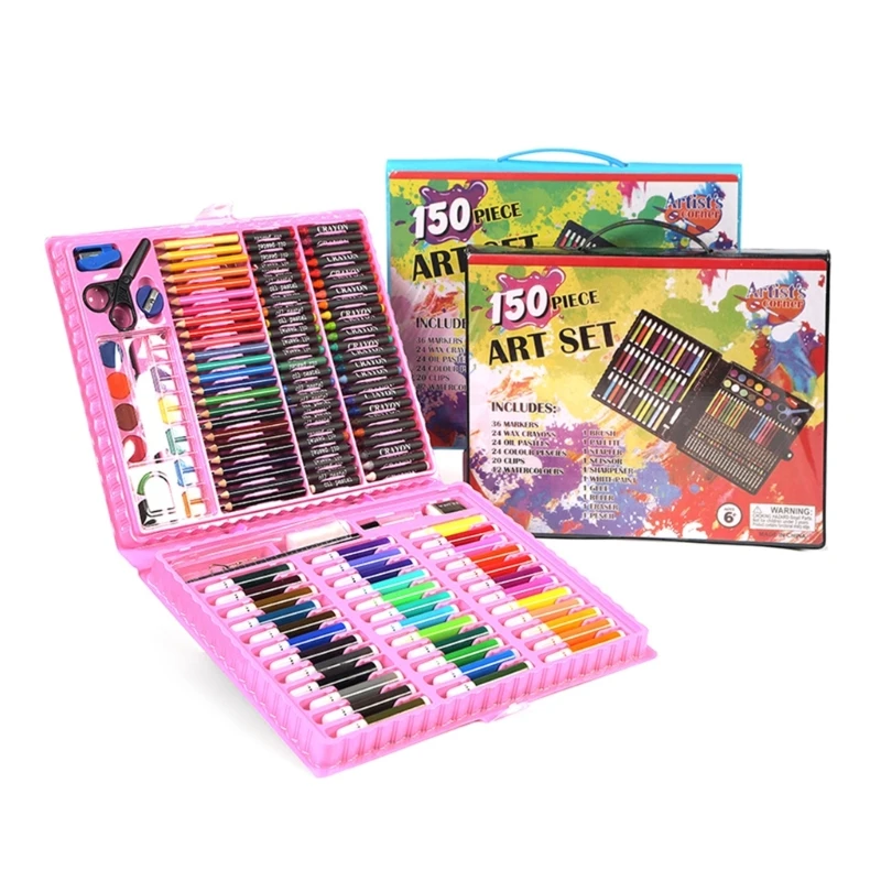 150 Pack Drawing Kits Art Supplies for Kids Adults, Beginners Portable Art  Set Case, Oil Pastels, Crayons, Colored Pencils, Watercolor Pens Gift for  Girls Boys Toddlers Artist,Black 