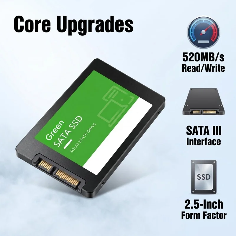 SATA III 2.5인치 내장형 노트북 SSD 하드 드라이브 - PC 및 노트북 저장용량 업그레이드 128GB 240GB 480GB 512GB 고속 옵티