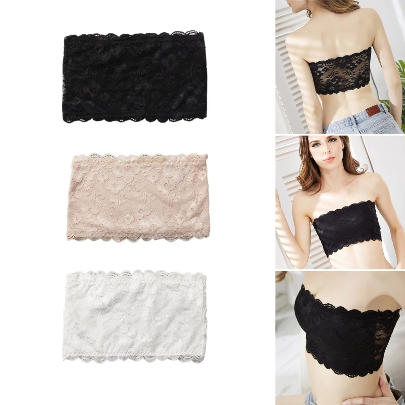 Lace Mock Camisole Bras Wrapped Chest Overlay Modesty Panel Cleavage Cover for Women Girls Low Cut Clothing lace camisole tops