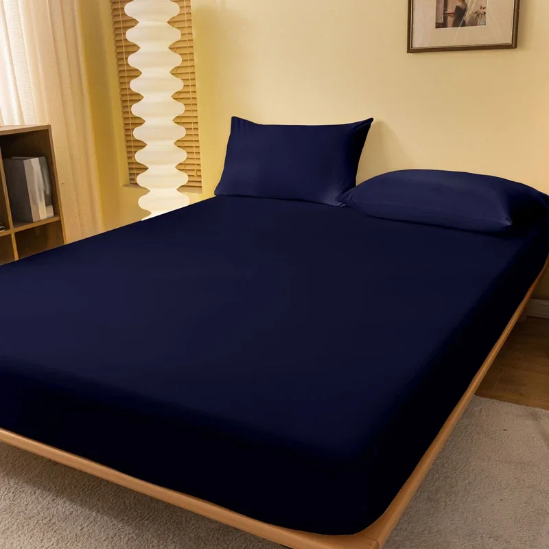 1 pièce de drap de lit mat de couleur unie, housse de lit de couleur unie pour chambre à coucher, literie (hors taies d'oreiller)