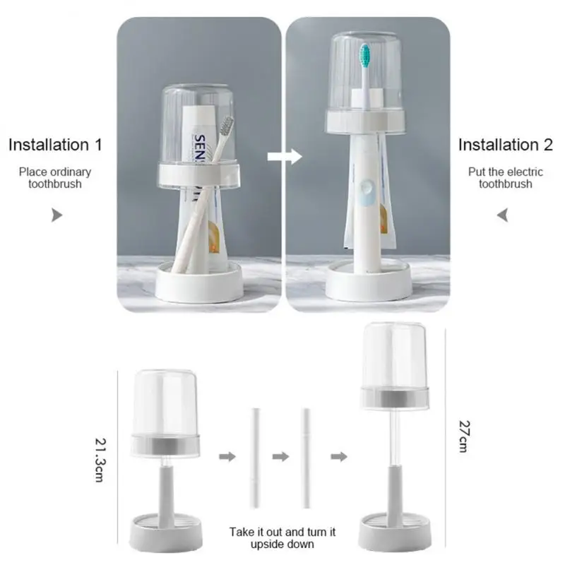 

Держатель для зубной щетки, зубной пасты, бритвы для бороды, регулируемые пылезащитные креативные инструменты для ванной комнаты, аксессуары для ванной комнаты, чашка для мытья