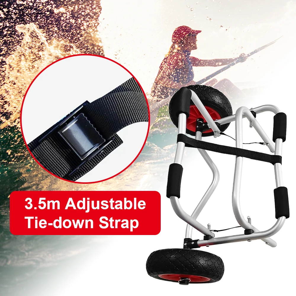 

80KG Loading Capacity Foldable Kayak Trolley Energy-saving Two-wheeled Carrier Cart for Kayak Canoe Boat Carrier Trolley
