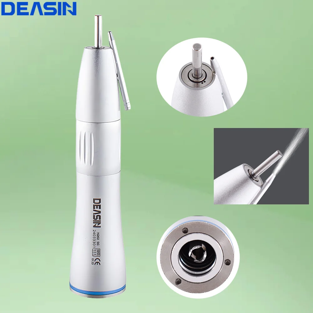DEASIN Dental 1:1 External Low Speed Straight Handpiece with Water Tube Stainless Steel Surgical Handpiece Dentist Instrument