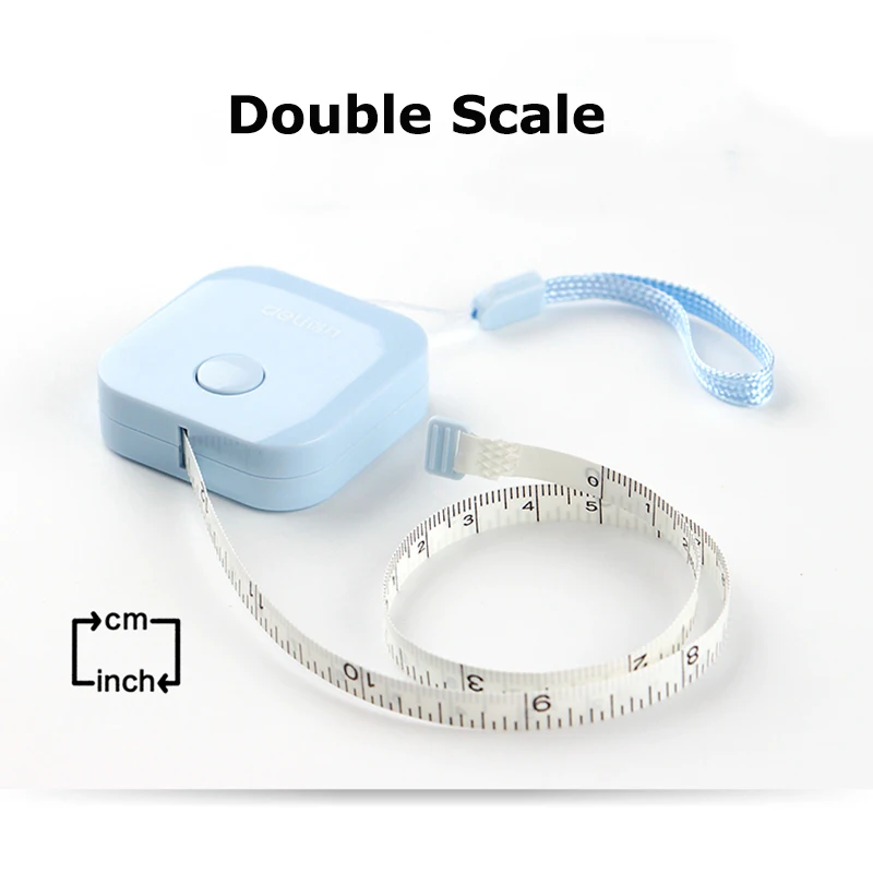 Deli Measuring Tape 1.5M Portable Leather Soft Ruler Double Scale (CM/Inch) for Office School Home Stationery Supplies