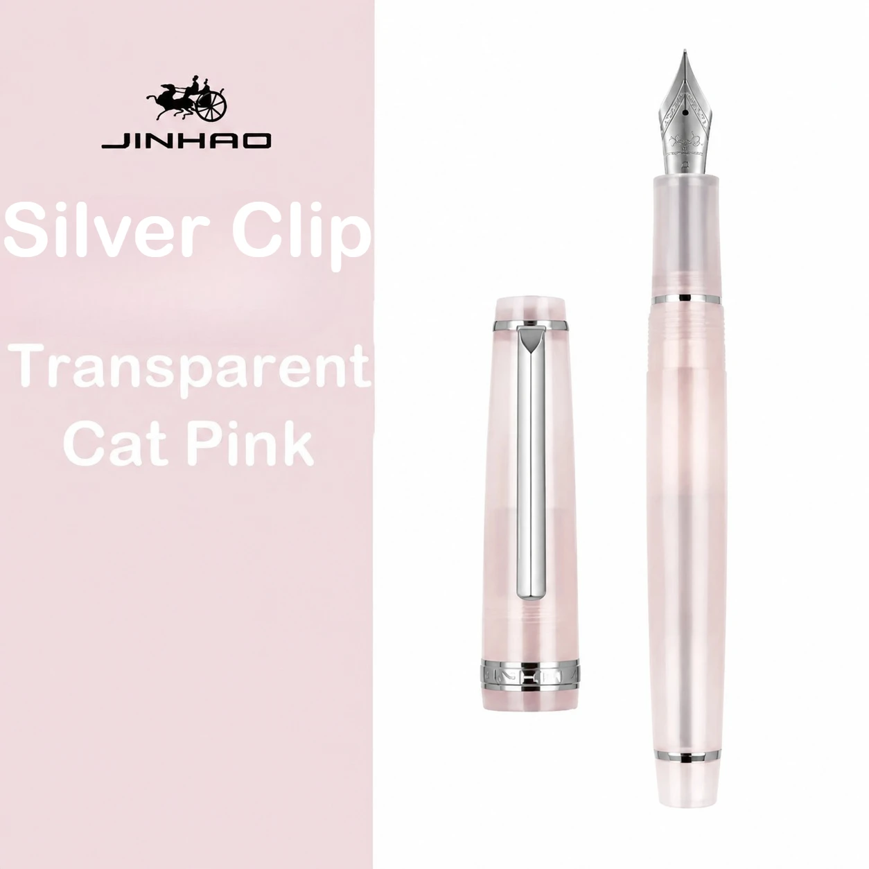 Elegant Silver Clip Luxury Fountain Pen with Extra Fine Nib – Premium Writing Instrument for Office & School Supplies