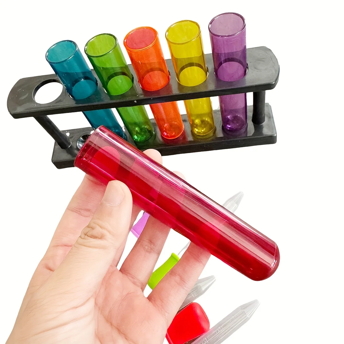 1.35oz Colorful Plastic Test Tubes with Matching Drops, Ideal for Science Experiments and Education-Perfect for Students and L
