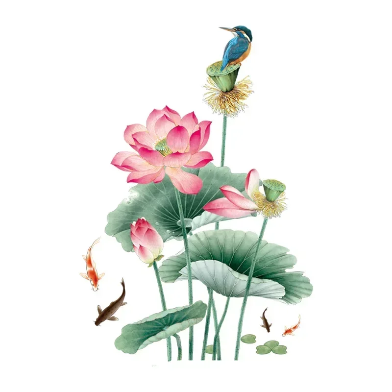 Bathroom Toilet Stickers Modern Minimalist Flowers Pattern Self-adhesive Paintings For Bathroom Decorations Wall Stickers