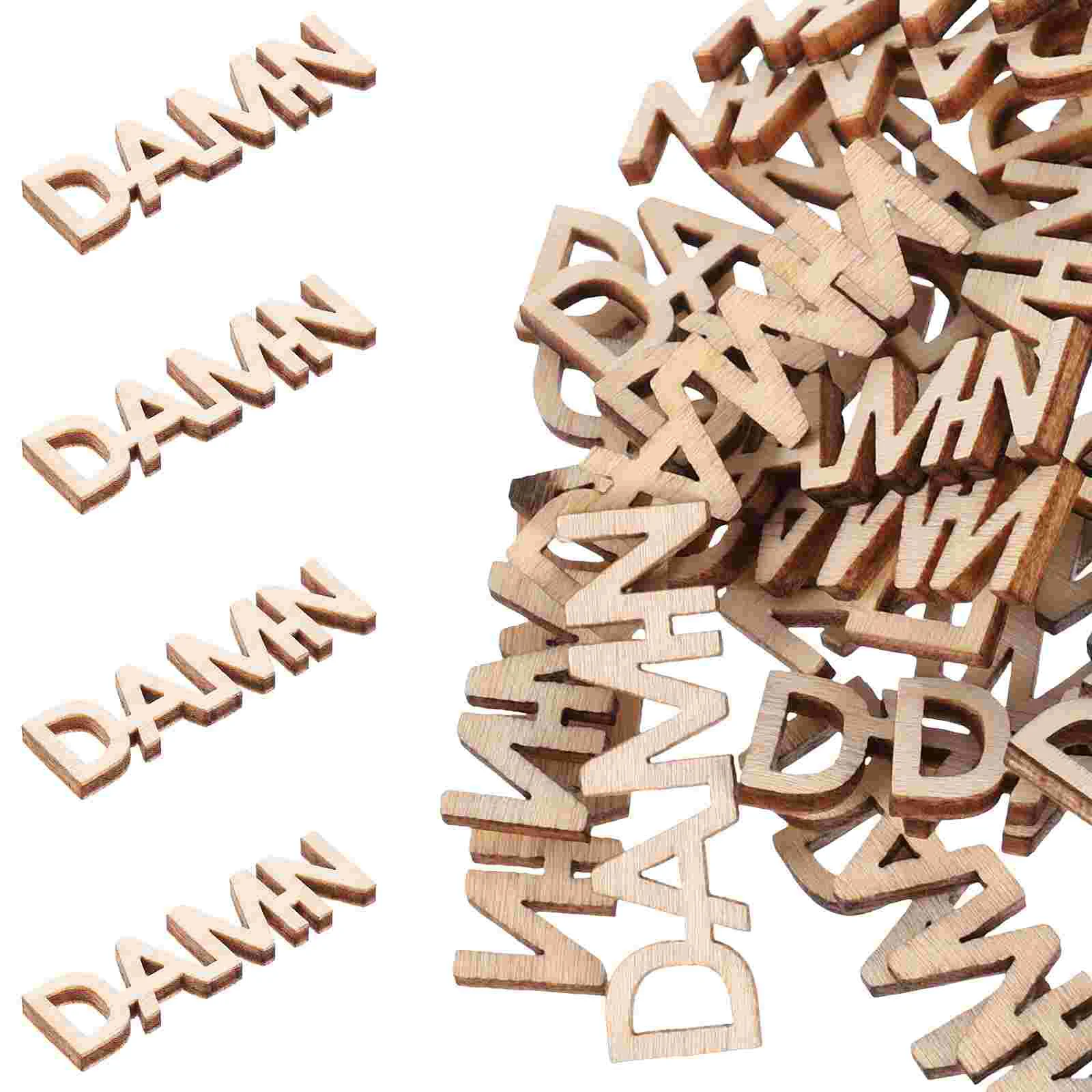 

200 Pcs Hollow Out Wooden Letter Decoration The Gift Unfinished Letters Sign Funny