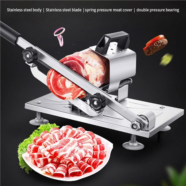 304 Stainless Steel Heavy Duty Manual Frozen Meat Slicer Commercial