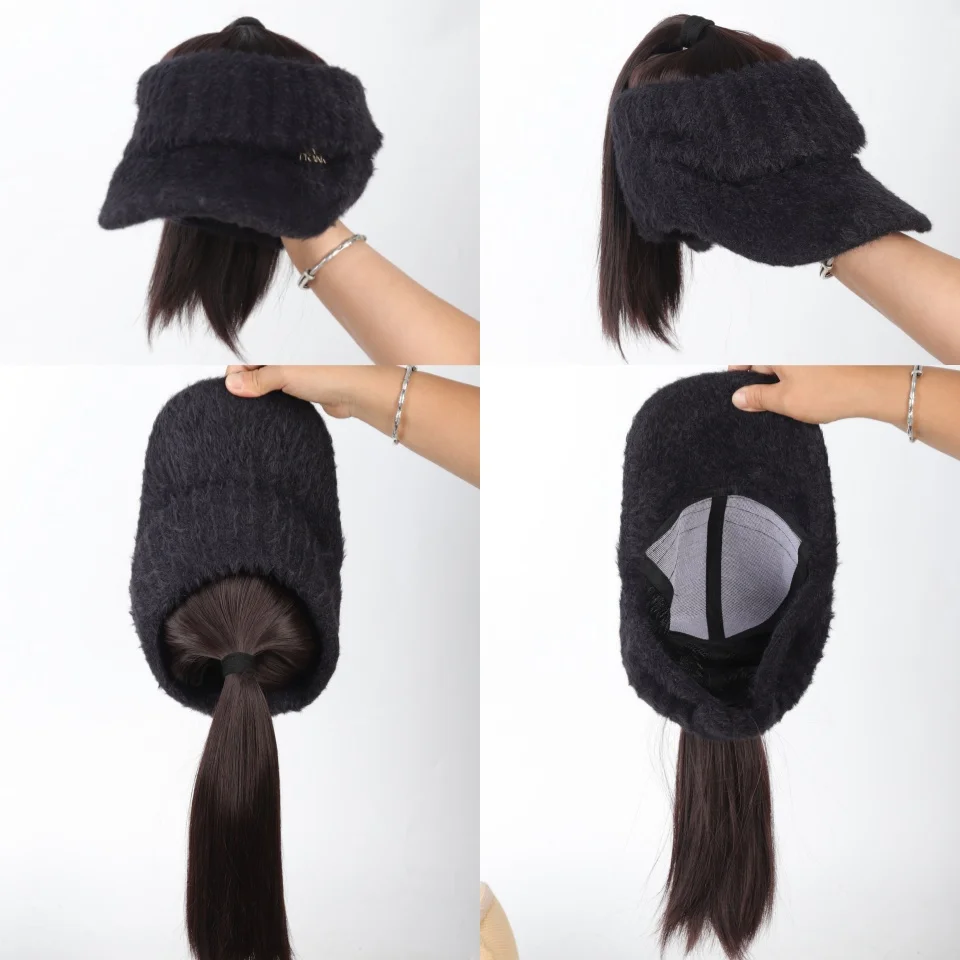 Synthetic Straight Hair Ponytail Extension Wig Black