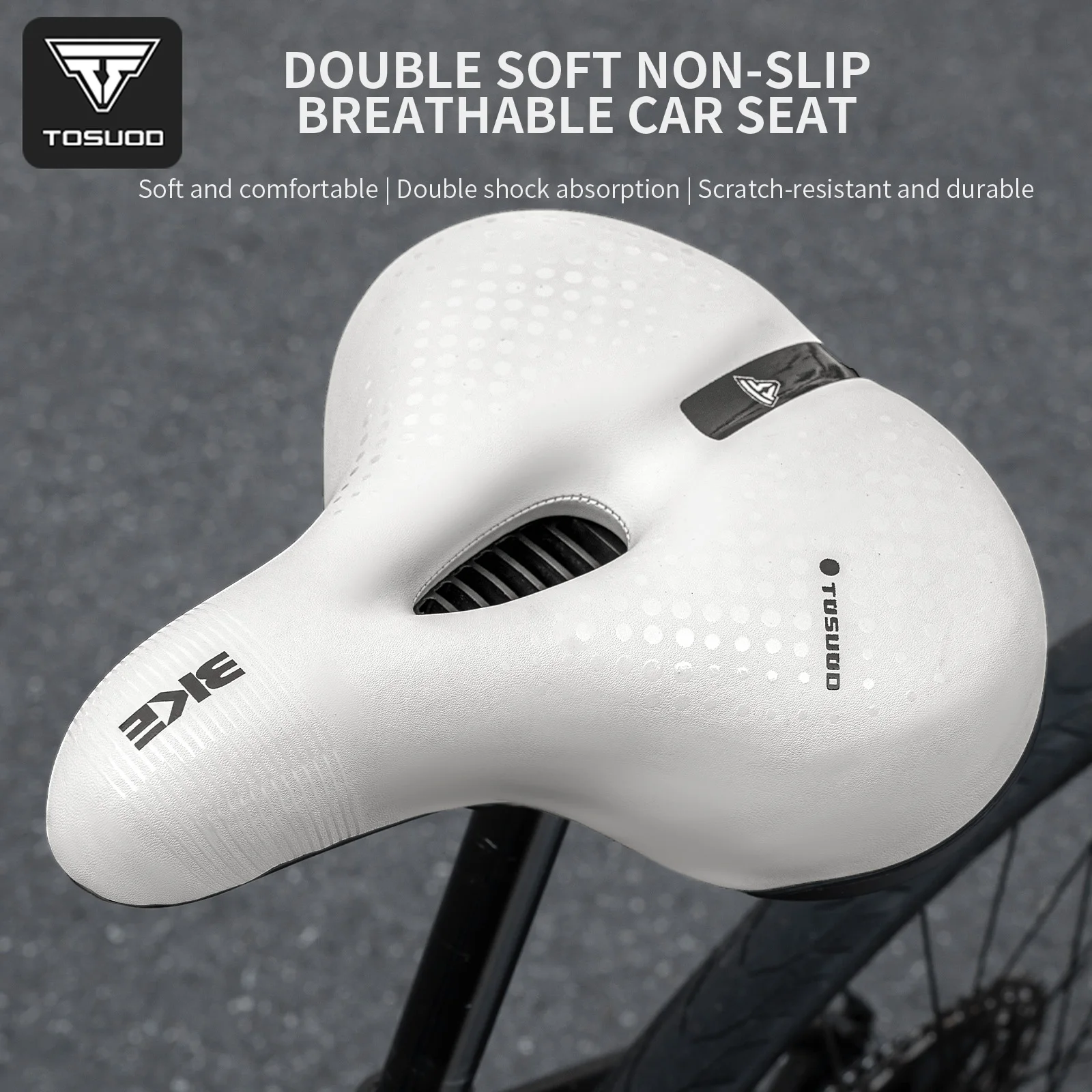 TOSUOD Widen Silicone Bicycle Saddle Shock Absorbing Supersoft Breathable