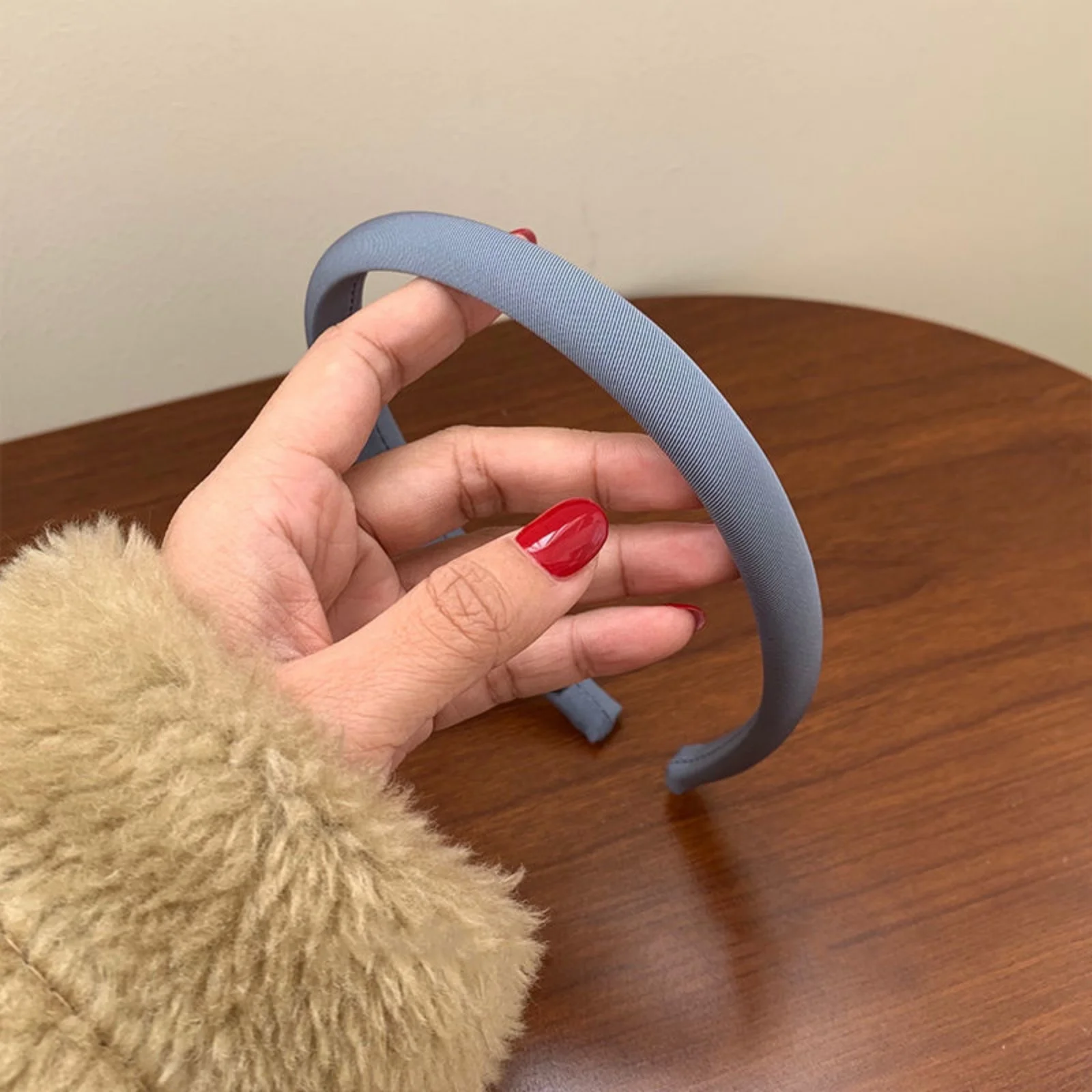 1PC Korean - Style Retro Headbands, Wine - Red Thin Solid Hair Hoops, Elegant Hair Accessories for Fashionable Looks