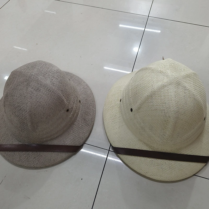 Se280ce1b87e74d948458719f384170226 New Straw Helmet Pith Fedora Hats for Babies, Kids, Women, Men Vietnam War Army Sun Hat Dad Boater Bucket Hats Safari Jungle Miners Cap Mallzona