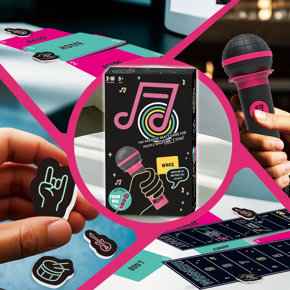 Grab The Mic Karaoke Game With Lyric Cards, 2-10 Players Hilarious Board Game For Kids & Adults, Perfect For Parties & Birthdays - HZ | UK