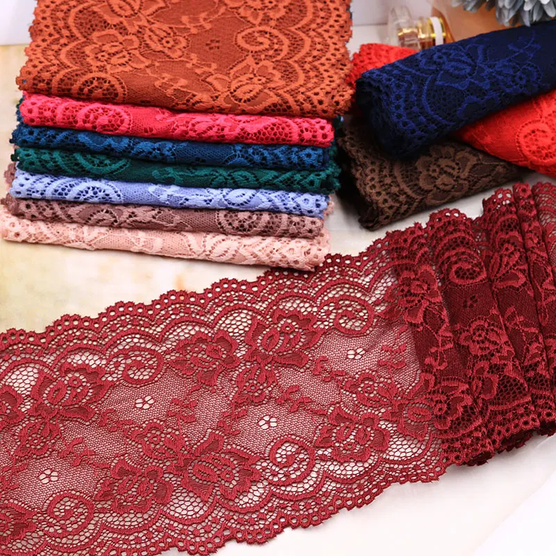 Elastic Hollow Out Floral Embroidered Lace Ribbon DIY Apparel Sewing Fabric Home Textile Decoration 15cm lace ribbon lace fabric lace sewing supplies lace sewing accessories lace garment accessories lace accessories lace decoration