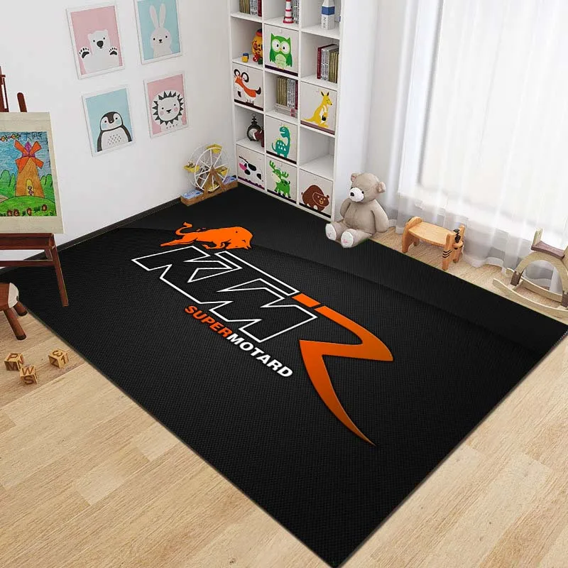 

15 Sizes Fashion Motorcycle K-T-M Logo Print Carpet Rug for Living Room Corridor Bedroom Door Mat Kid Room Play Floor Mat Gifts