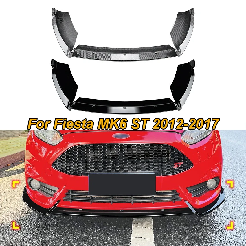 

Для Fiesta MK6 ST 2012-2017 автомобильные Внешние модифицированные детали автомобильный передний бампер разветвитель для губ Диффузор комплекты кузова спойлер бампер