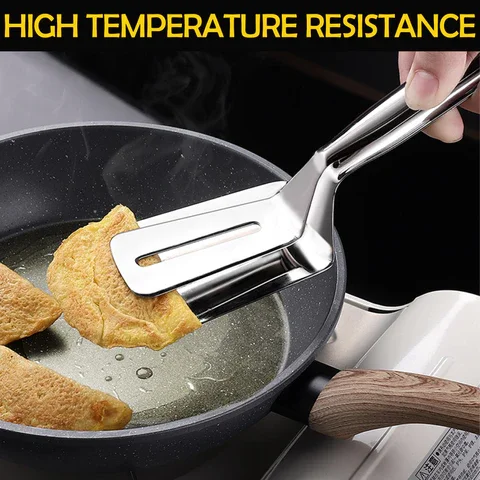 Steak Frying Shovel Spatula Turner Barbecue Tools Stainless Steel Double-Sided Shovel Clip Barbecue Clamp Kitchen Steak Shovel Fish Clamp Bread Meat