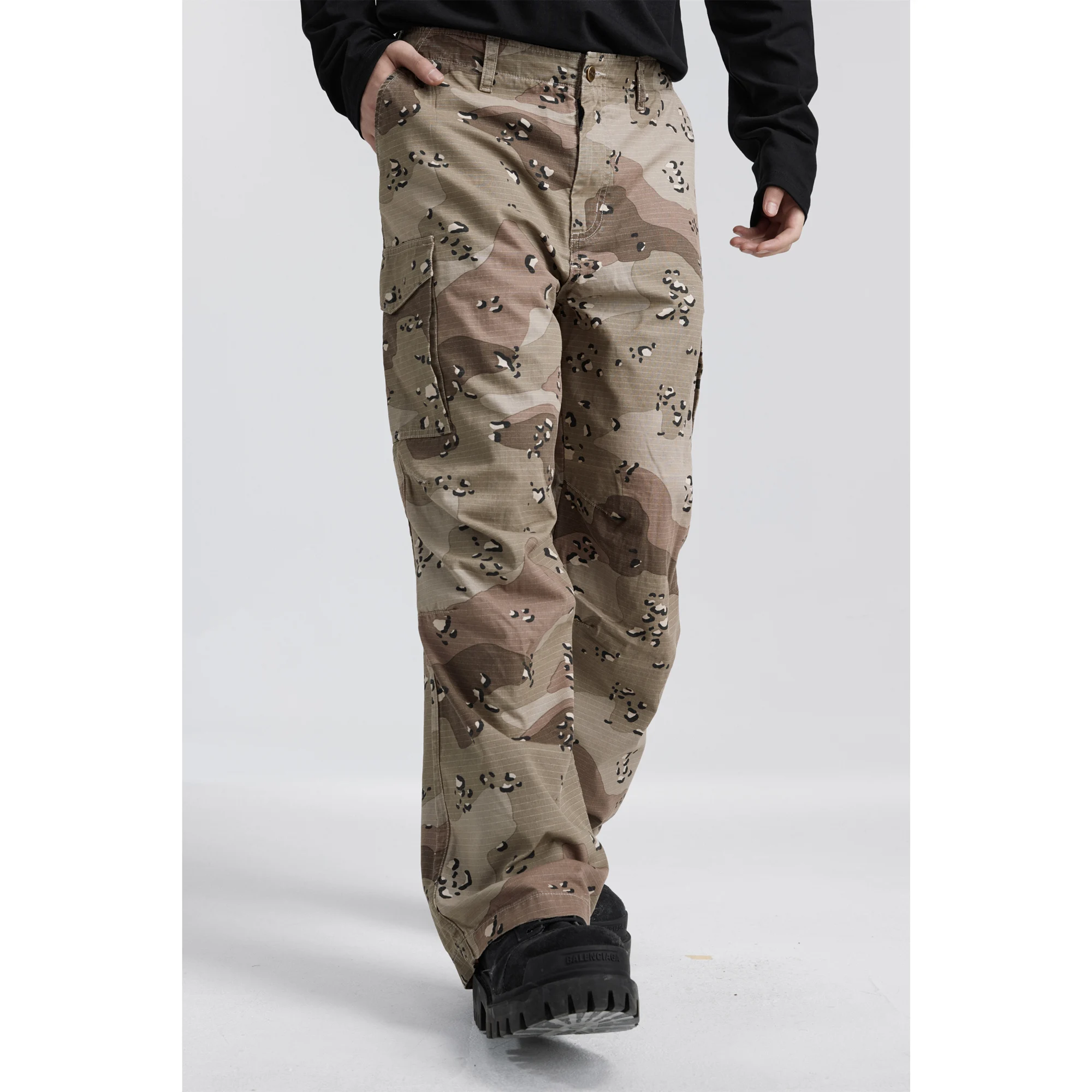 Tendenza Uomo Ruffian Bello Streetwear Giapponese 2023 High Street Ombrello Autunno Camouflage Pantaloni Da Lavoro A Gamba Larga Da Uomo