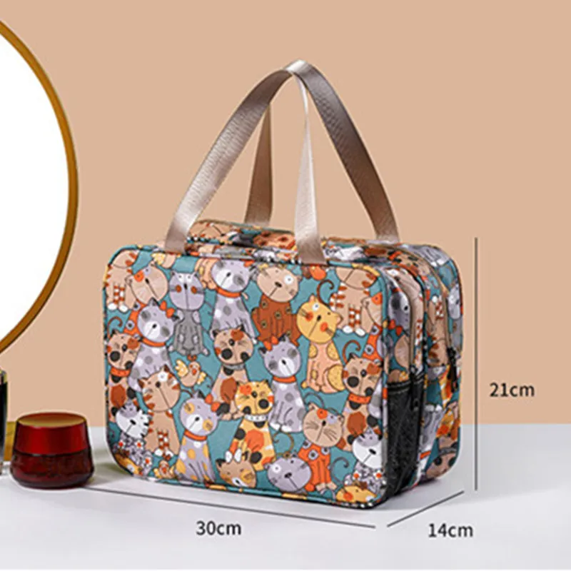 Large Capacity Cartoon Cosmetic Bag for Women PU Clear Zipper Beauty Case Travel Toiletry Wash Makeup Organizer Storage Bath Bag 6