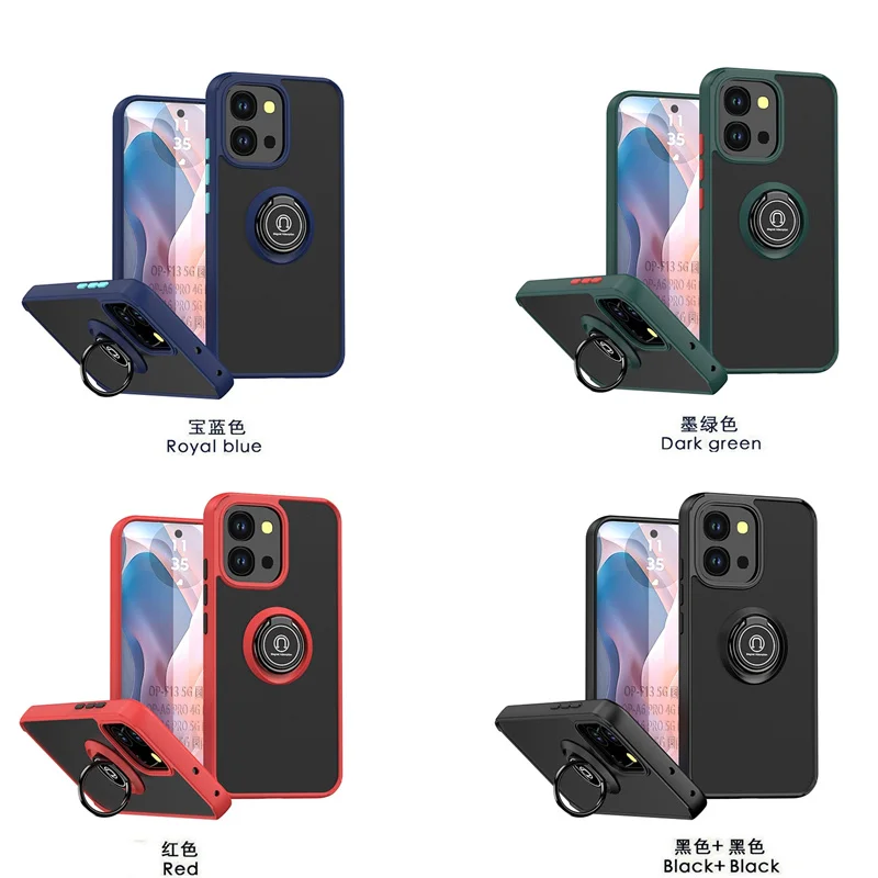 Armor Shockproof Matte Case with Ring Stand and Magnetic Holder