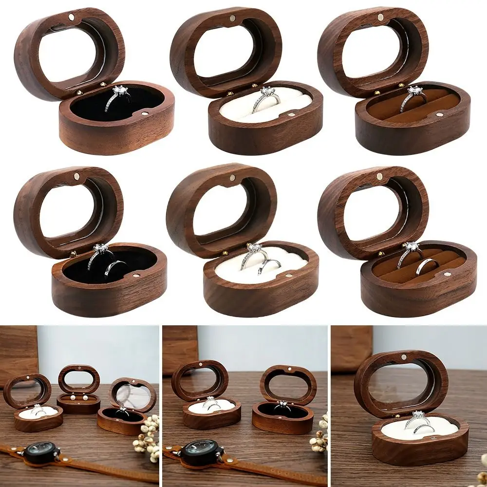 Wooden Ring Storage Box Jewelry Display Case