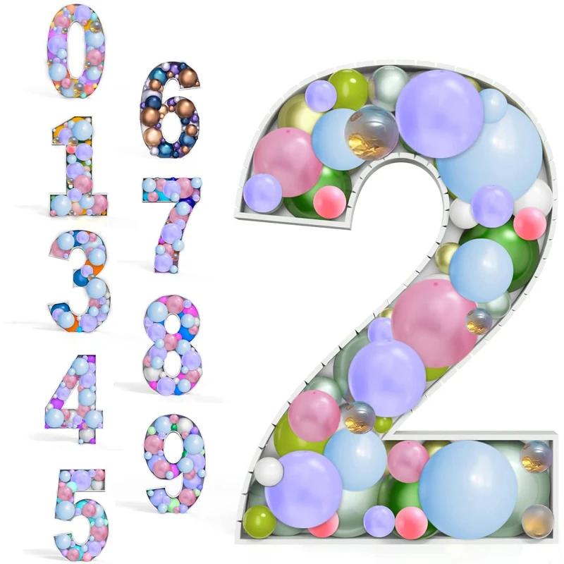 

73/100 см большая мозаичная рамка для воздушных шаров, цифры «сделай сам», 0-9 подставка для воздушных шаров, коробка для заполнения, украшение на годовщину, день рождения