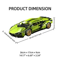 1:14 RC MOC Technical Racing Car Building Blocks with Electronic Motor, 1280PCS Interconnecting Blocks DIY Model Car Constructio 6
