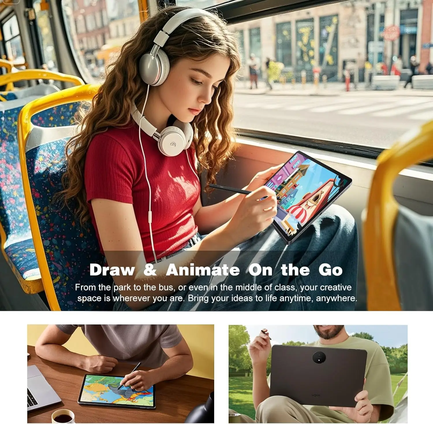 لوحة رسم ممتعة من UGEE مقاس 14.25 بوصة 2.4 قيراط،...