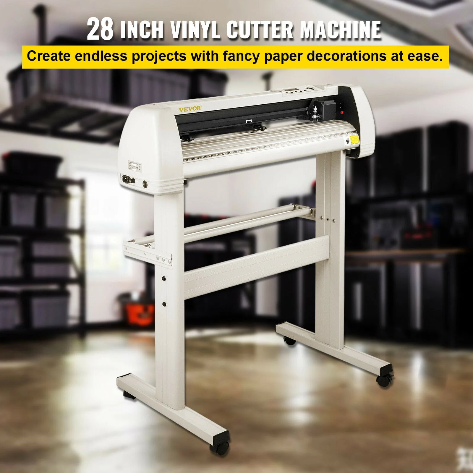 Vinyl Cutter Plotter 28 / 34 Inch VEVOR 20 Blades LCD Signmaster Software USB Port 2 Pinch Rollers
